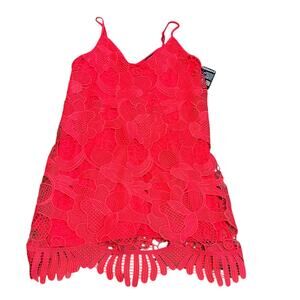Express Vibrant Red Lace Dress NWT